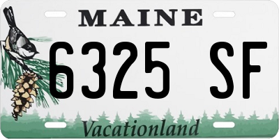 ME license plate 6325SF