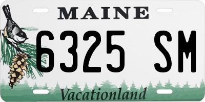 ME license plate 6325SM