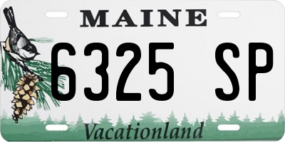 ME license plate 6325SP