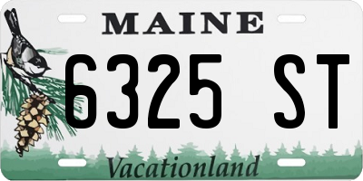 ME license plate 6325ST