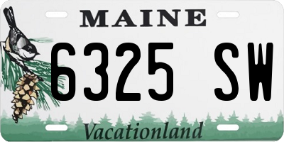 ME license plate 6325SW