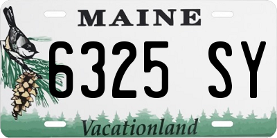 ME license plate 6325SY