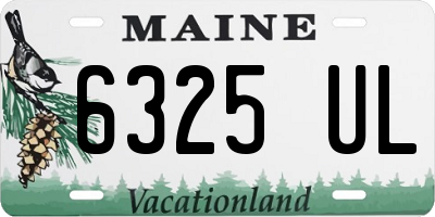 ME license plate 6325UL