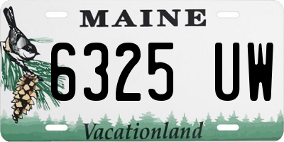 ME license plate 6325UW