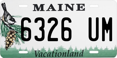 ME license plate 6326UM