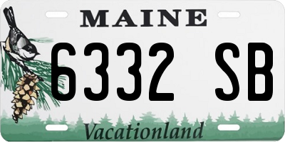 ME license plate 6332SB