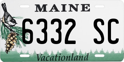 ME license plate 6332SC