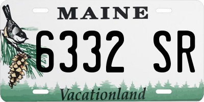 ME license plate 6332SR