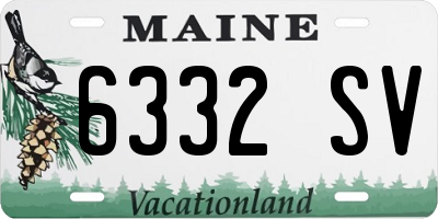 ME license plate 6332SV