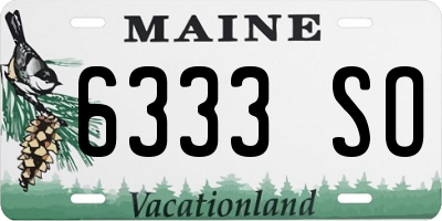 ME license plate 6333SO