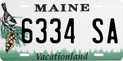 ME license plate 6334SA