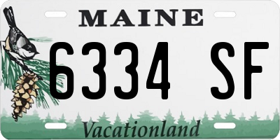 ME license plate 6334SF