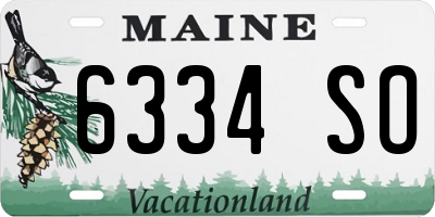 ME license plate 6334SO