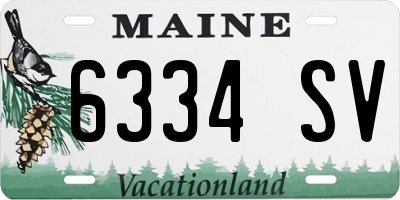 ME license plate 6334SV