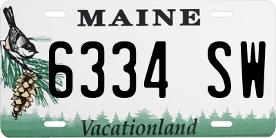 ME license plate 6334SW