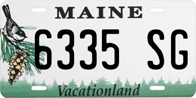 ME license plate 6335SG