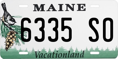 ME license plate 6335SO