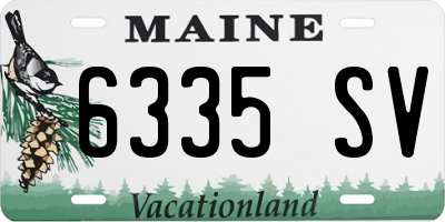 ME license plate 6335SV