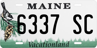 ME license plate 6337SC
