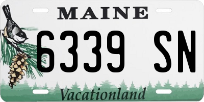 ME license plate 6339SN