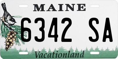 ME license plate 6342SA