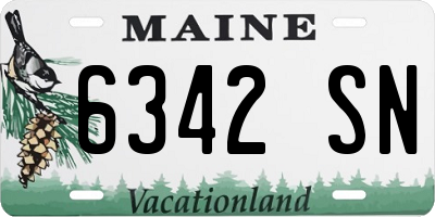 ME license plate 6342SN