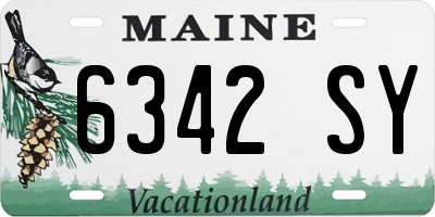 ME license plate 6342SY