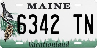 ME license plate 6342TN