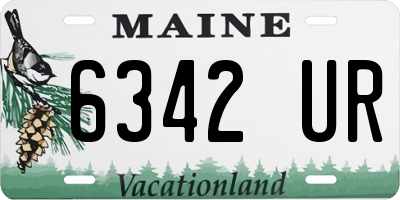 ME license plate 6342UR