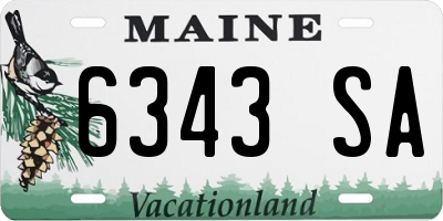 ME license plate 6343SA
