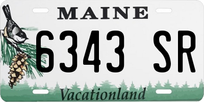 ME license plate 6343SR