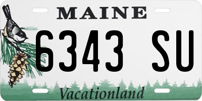 ME license plate 6343SU