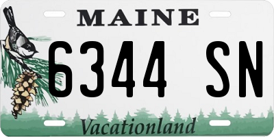 ME license plate 6344SN