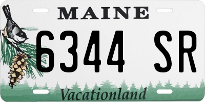 ME license plate 6344SR