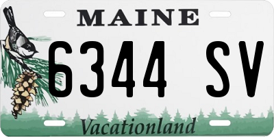 ME license plate 6344SV