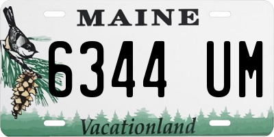ME license plate 6344UM
