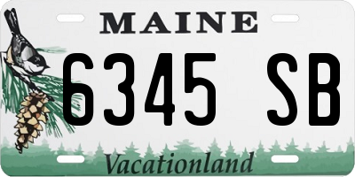 ME license plate 6345SB