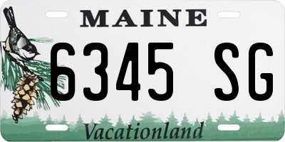 ME license plate 6345SG