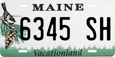 ME license plate 6345SH