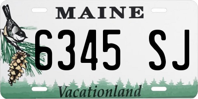 ME license plate 6345SJ