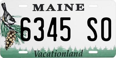 ME license plate 6345SO