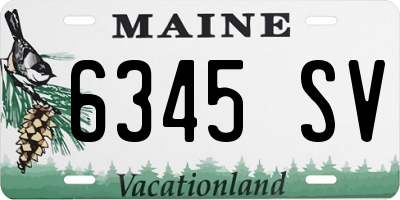 ME license plate 6345SV