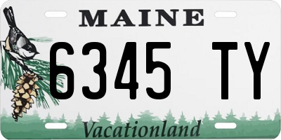 ME license plate 6345TY