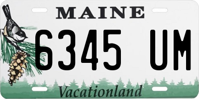 ME license plate 6345UM