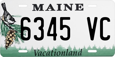 ME license plate 6345VC