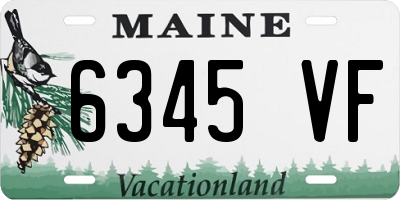 ME license plate 6345VF