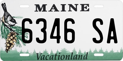 ME license plate 6346SA