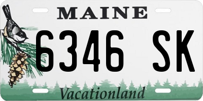 ME license plate 6346SK