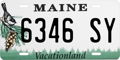 ME license plate 6346SY