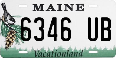 ME license plate 6346UB